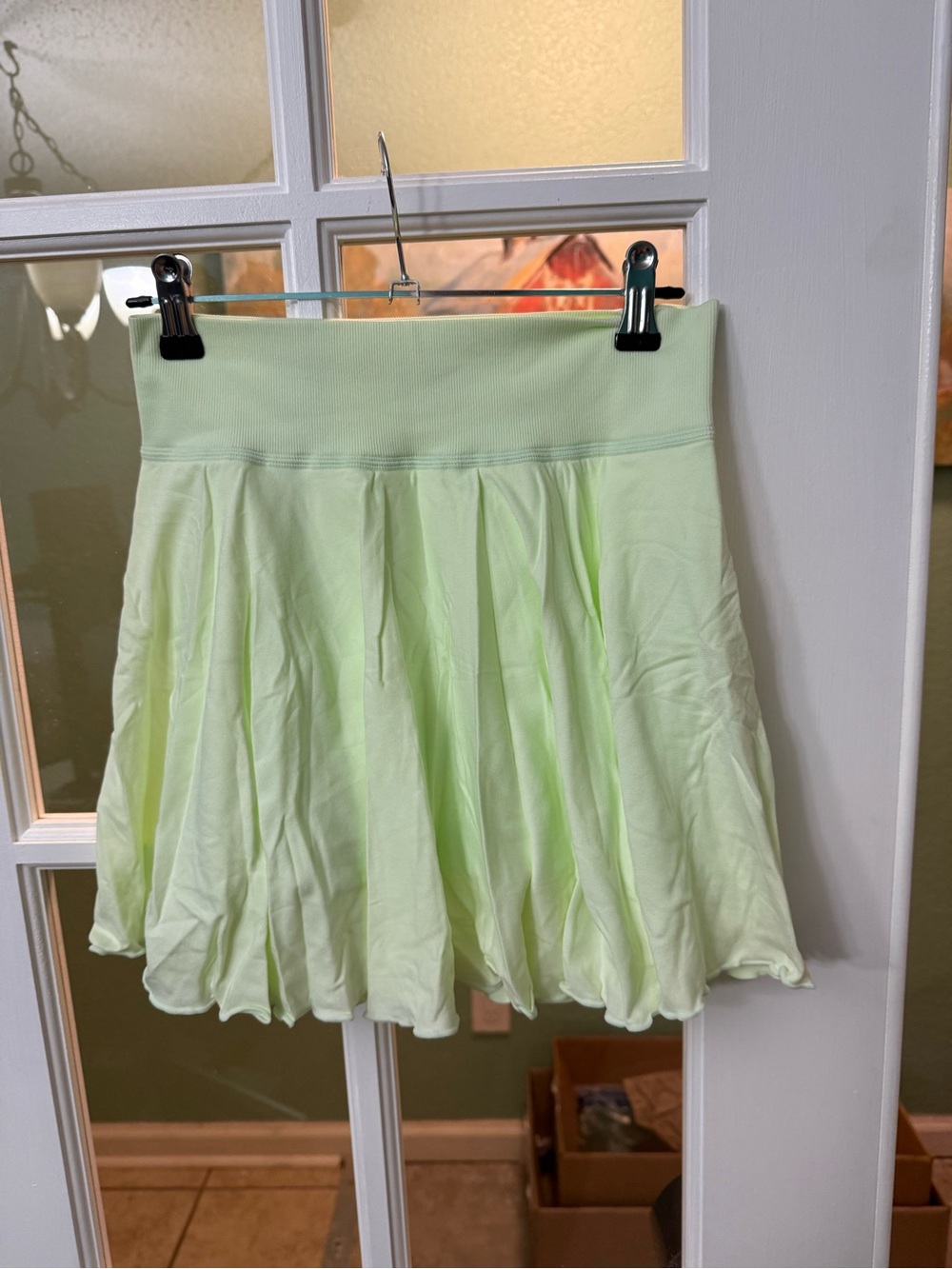 Light Lime Circle Skirt with Wide Waistband